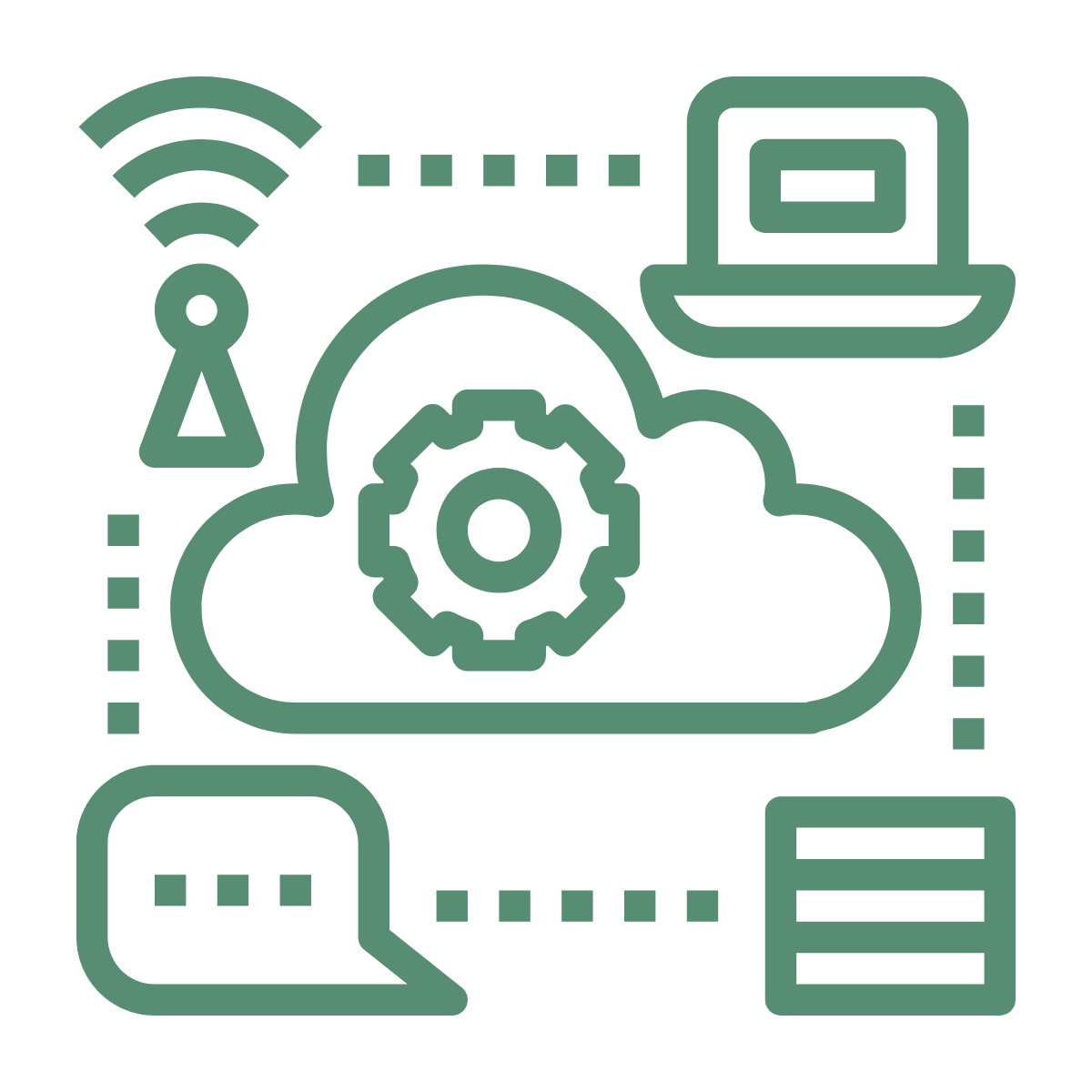 Ilustração de profissionais remotos conectados ao redor do mundo com laptops